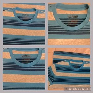 Urban pipeline tee, beautiful blues- striped.
